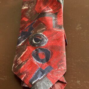 Don Loper of Beverly Hill's Vintage Red Geometric Pattern Tie